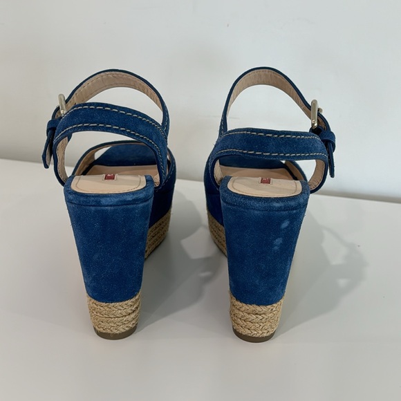 Prada Women’s Blue Suede Wedges Size 6W NEW - Picture 4 of 8